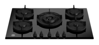 BERTAZZONI Modern Series - 75cm Gas on Glass Hob with Central Wok - Black Glass