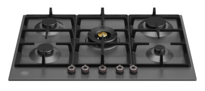 BERTAZZONI - Professional Series - 75cm Gas on Glass Hob with Central Wok - Matt Black