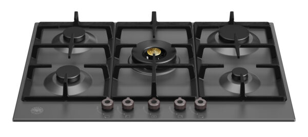 BERTAZZONI - Professional Series - 75cm Gas on Glass Hob with Central Wok - Matt Black