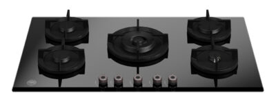 BERTAZZONI Professional Series - 90cm Gas on Glass Hob with Central Wok - Black Glass