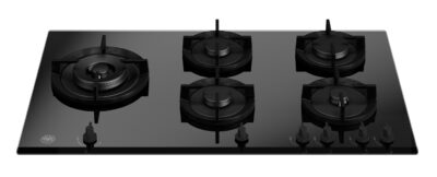 BERTAZZONI - Modern Series - 90cm Gas on Glass Hob with Lateral Wok - Black Glass