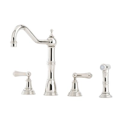 P & R 4776 Provence Sink Mixer with Lever Handles & Rinse
