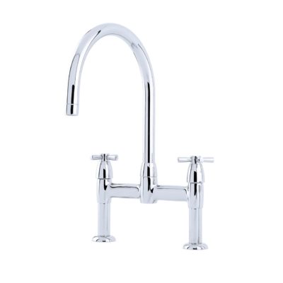 P & R 4292 IO Two-Hole Sink Mixer with Crosstop Handles