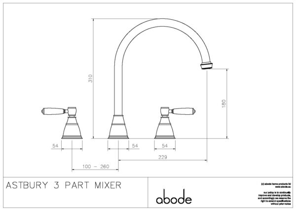ABODE Astbury 3 Part Mixer - Image 4