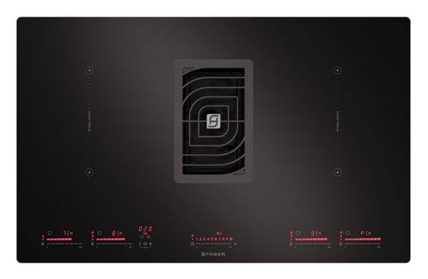 FABER Galileo Venting Hob - 80cm - Black Glass