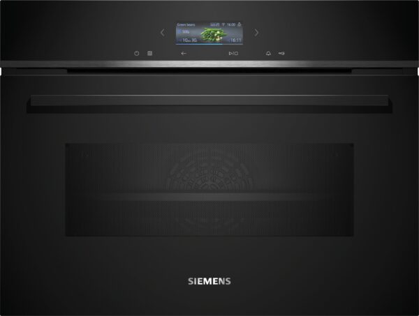 SIEMENS iQ700 BUILT-IN 45cm COMPACT OVEN WITH MW - Black