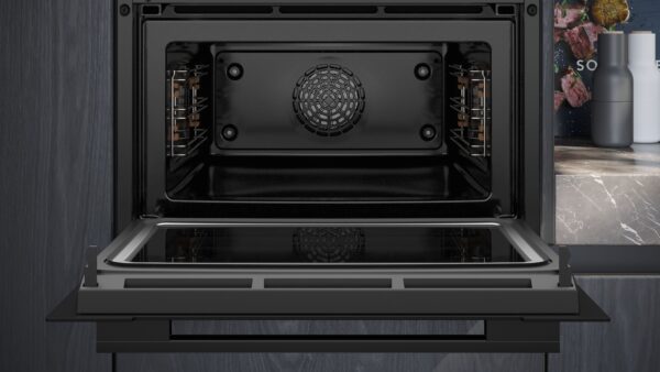 SIEMENS iQ700 BUILT-IN 45cm COMPACT OVEN WITH MW - Black - Image 5