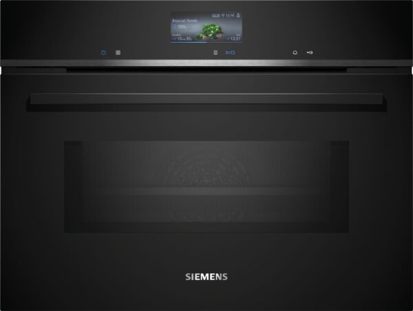 SIEMENS iQ700 BUILT-IN 45cm COMPACT OVEN WITH MW - Black