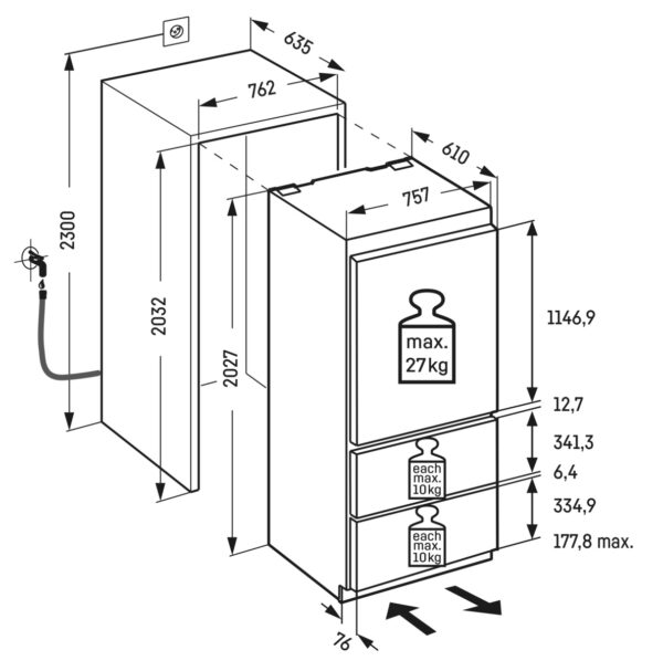 LIEBHERR FRIDGE FREEZER FOOD CENTRE - RH - Image 7