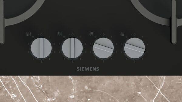SIEMENS iQ500 60cm GAS HOB - Black Tempered Glass - Image 2