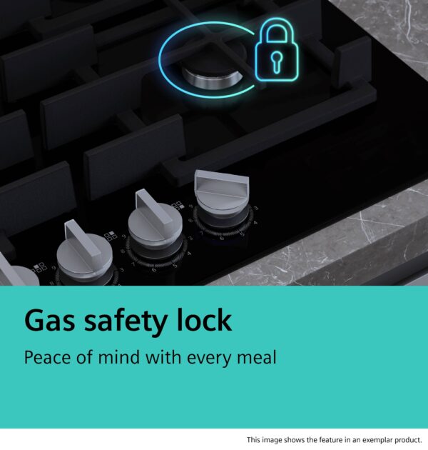 SIEMENS iQ500 75cm Gas Hob - Black Glass - Image 7