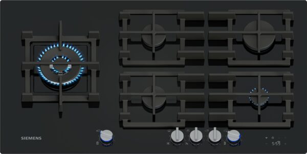 SIEMENS iQ700 90cm GAS HOB - Black Tempered Glass