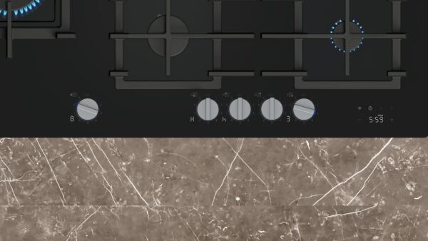 SIEMENS iQ700 90cm GAS HOB - Black Tempered Glass - Image 2