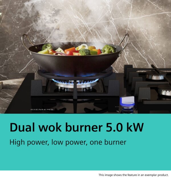 SIEMENS iQ700 90cm GAS HOB - Black Tempered Glass - Image 12