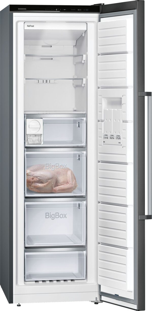 SIEMENS iQ500 FREESTANDING FREEZER - Brushed Black Steel - Image 2