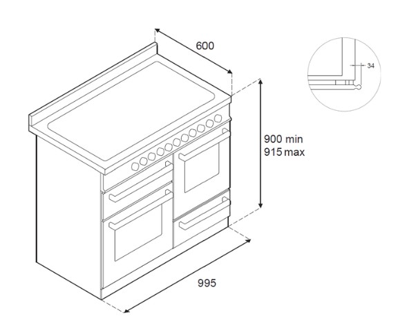 BERTAZZONI - Heritage Series - 100cm 6 Burner Triple Oven Range - Dual Fuel - Image 11