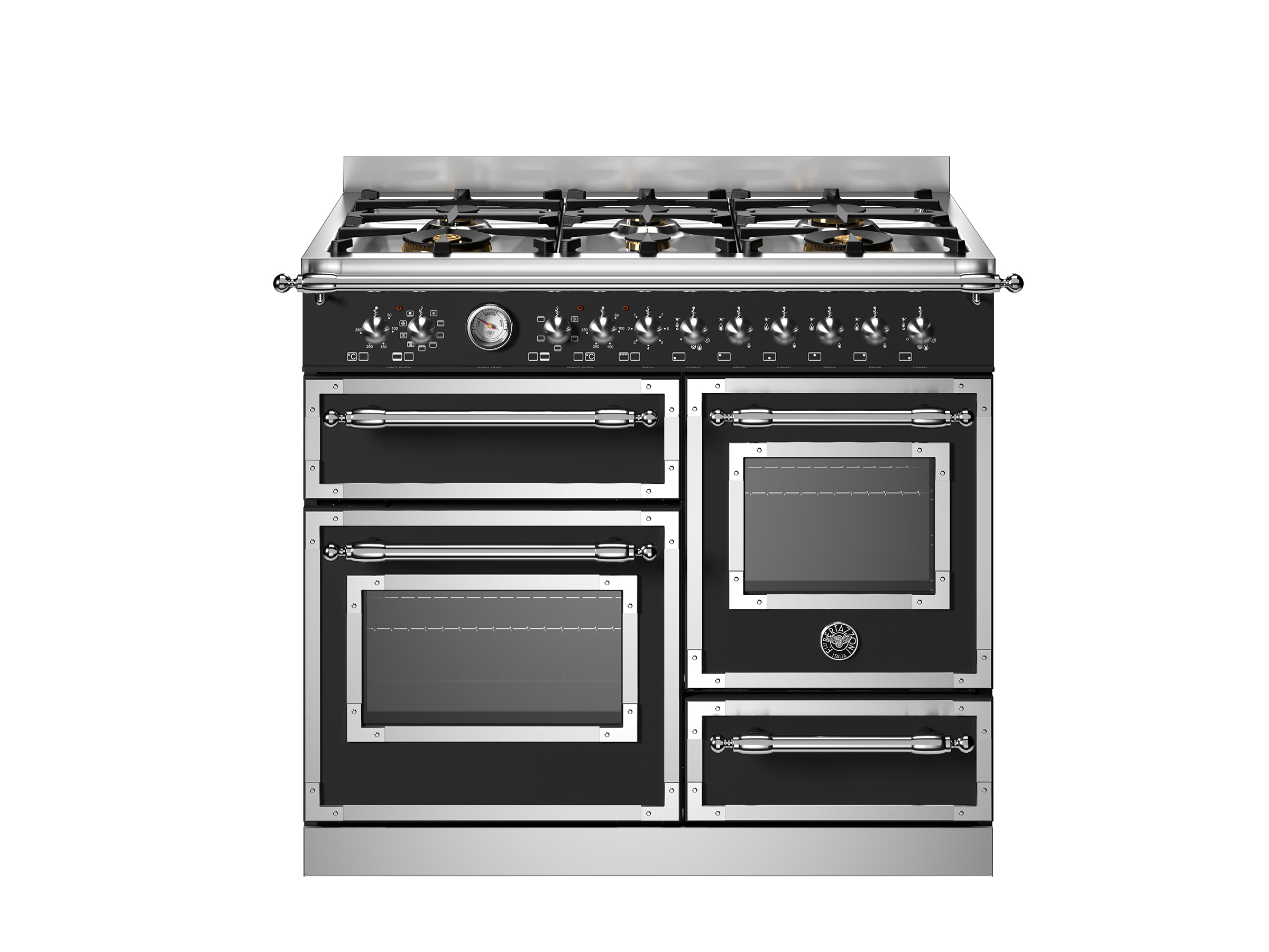 BERTAZZONI - Heritage Series - 100cm 6 Burner Triple Oven Range - Dual Fuel - Image 2