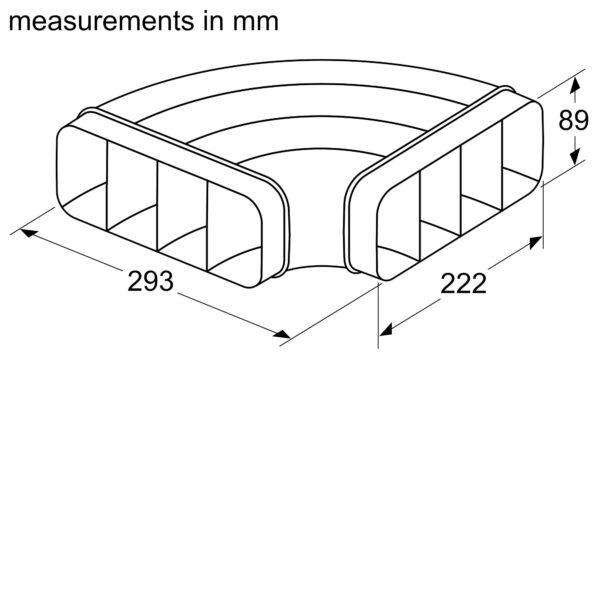 SIEMENS FLAT CHANNEL DUCT 90°, Horizontal - Black - Image 2