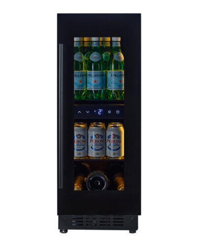 KA-BV18-BH 30cm Single Zone Beverage Fridge - Black Glass