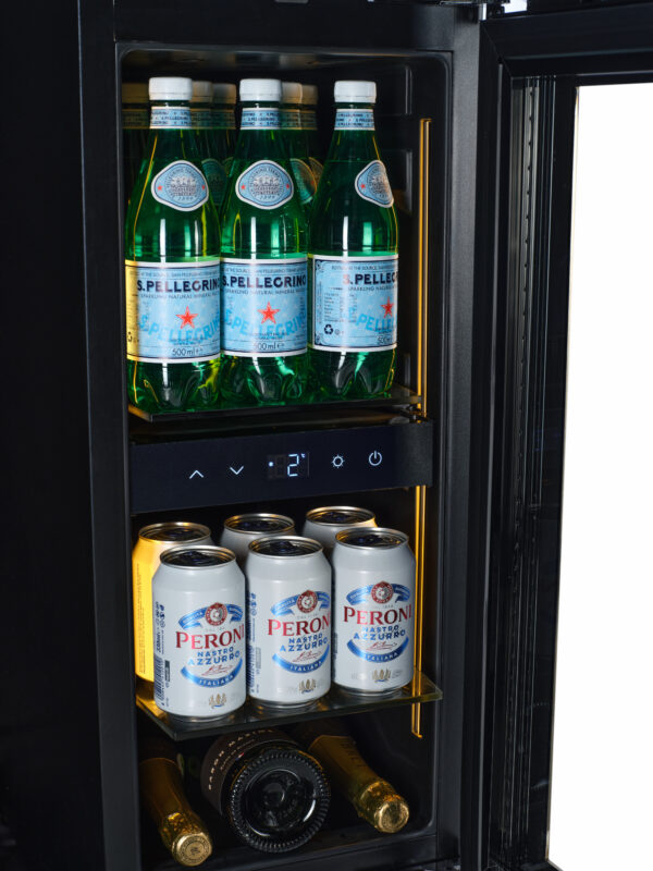 KA-BV18-BH 30cm Single Zone Beverage Fridge - Black Glass - Image 3