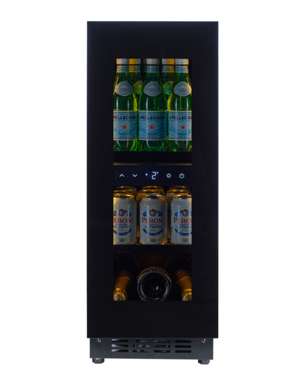KA-BV18B-TO 30cm Single Zone Beverage Fridge - Black Glass