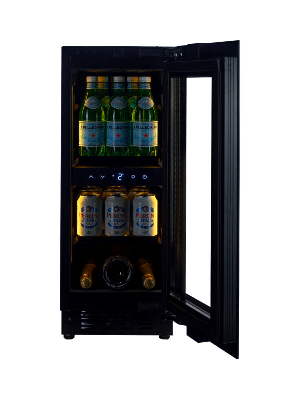 KA-BV18B-TO 30cm Single Zone Beverage Fridge - Black Glass - Image 3