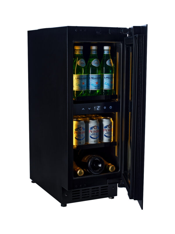 KA-BV18B-TO 30cm Single Zone Beverage Fridge - Black Glass - Image 2