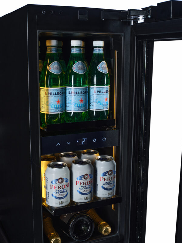 KA-BV18B-TO 30cm Single Zone Beverage Fridge - Black Glass - Image 4