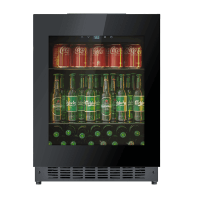 KA-BV34B-TO Single Zone Beverage Fridge - Black Glass