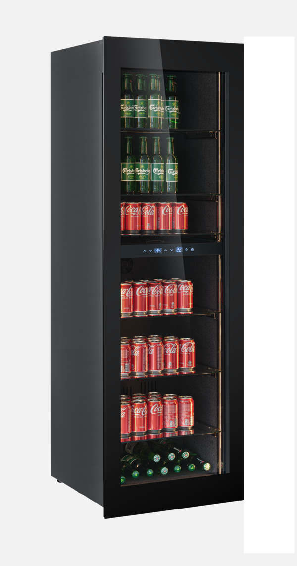 KA-BV96B-TO 60cm Single Zone Beverage Fridge - Black Glass - Image 4