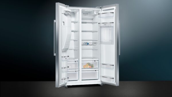 SIEMENS iQ500 AMERICAN SIDE BY SIDE FRIDGE FREEZER - Brushed Steel - Image 2