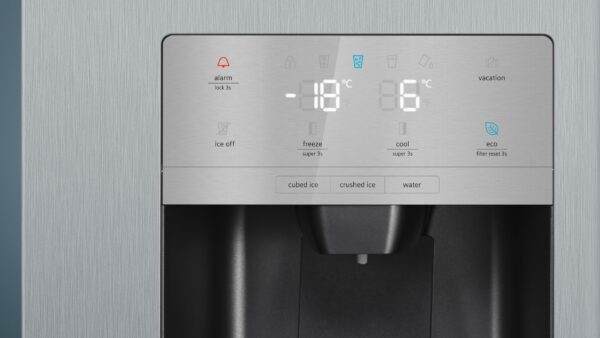SIEMENS iQ500 AMERICAN SIDE BY SIDE FRIDGE FREEZER - Brushed Steel - Image 3