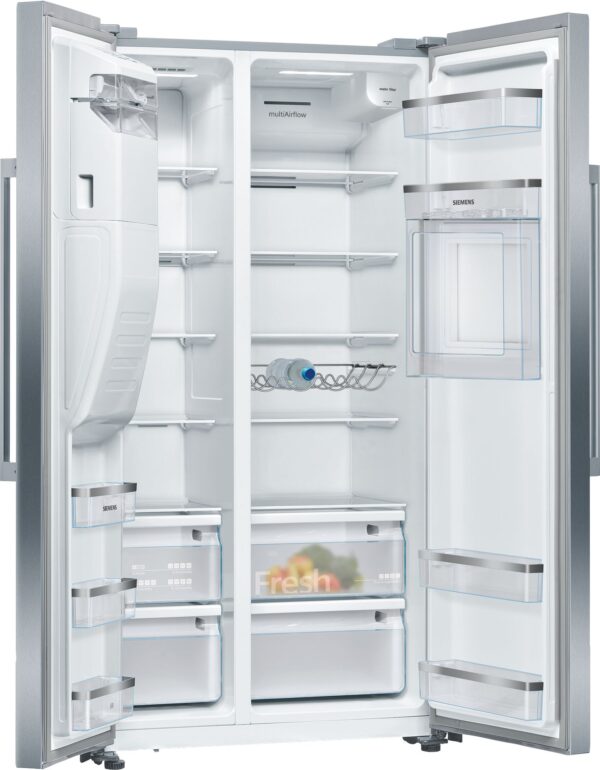 SIEMENS iQ500 AMERICAN SIDE BY SIDE FRIDGE FREEZER - Brushed Steel - Image 9