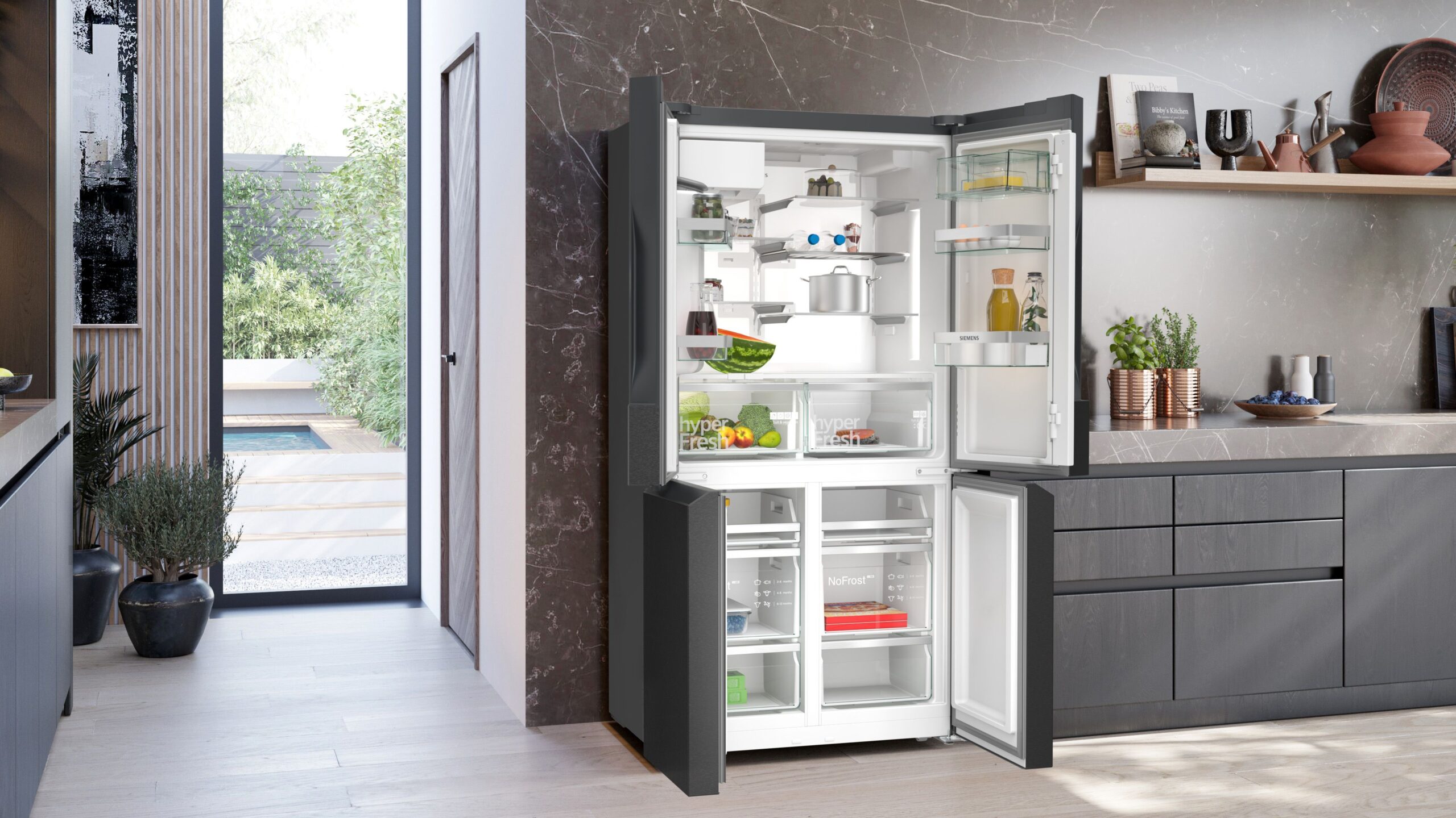 Black integrated fridge freezer new arrivals