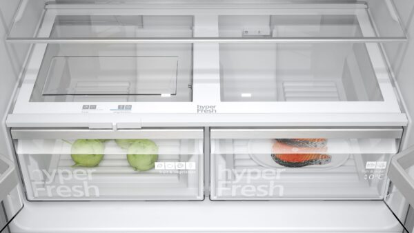 SIEMENS iQ300 FREESTANDING FRENCH DOOR FRIDGE FREEZER - Brushed Black Steel - Image 5