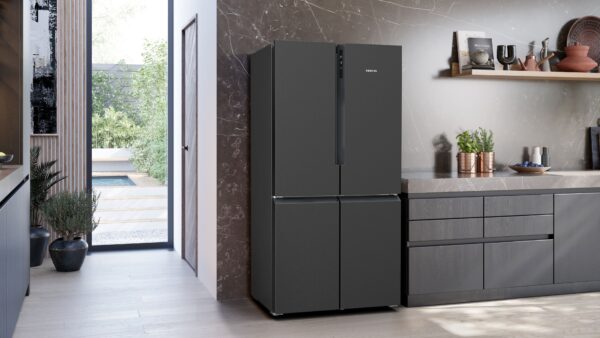 SIEMENS iQ300 FREESTANDING FRENCH DOOR FRIDGE FREEZER - Brushed Black Steel - Image 8