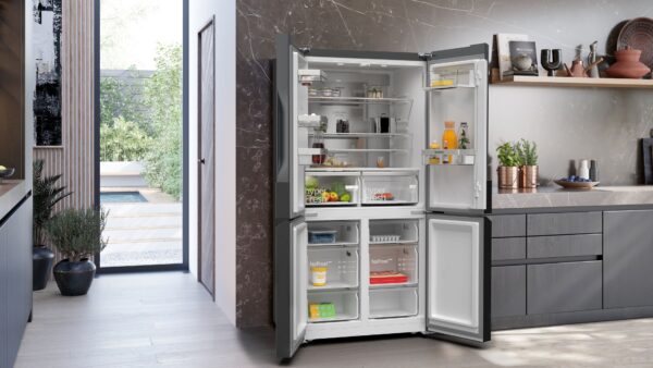 SIEMENS iQ300 FREESTANDING FRENCH DOOR FRIDGE FREEZER - Brushed Black Steel - Image 9