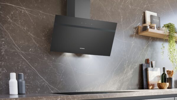 SIEMENS iQ100 80cm WALL MOUNTED COOKER HOOD - Black printed glass - Image 4