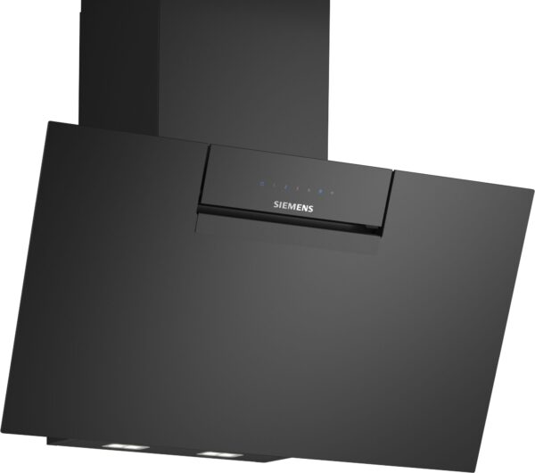 SIEMENS iQ300 80cm WALL MOUNTED COOKER HOOD - Clear Black Glass printed