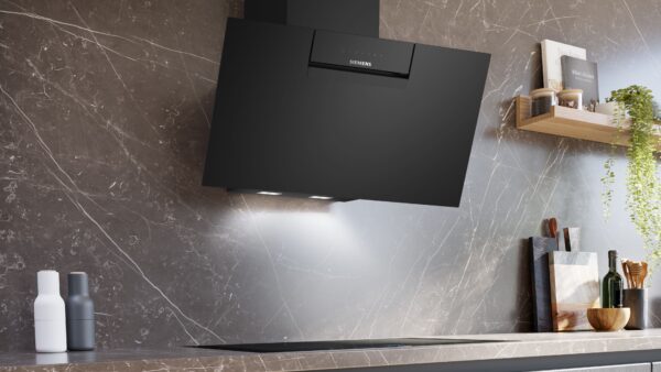 SIEMENS iQ300 80cm WALL MOUNTED COOKER HOOD - Clear Black Glass printed - Image 6