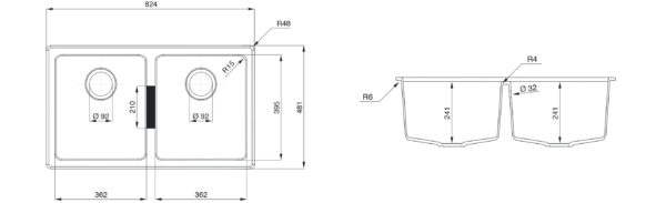 PARAGON RANGEMASTER IGNEOUS GRANITE UNDERMOUNT SINK - 2.0 Bowl - Image 4