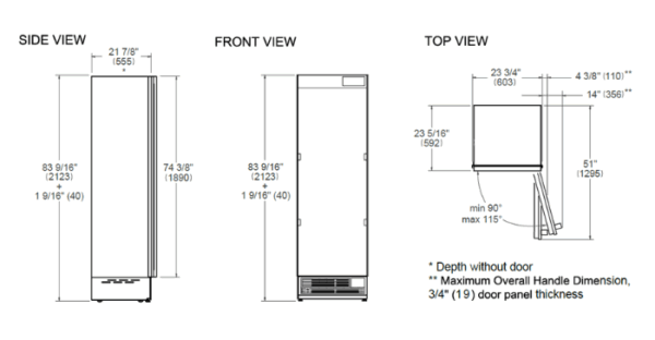 BERTAZZONI 60cm BUILT-IN FREEZER - Stainless Steel - Image 2