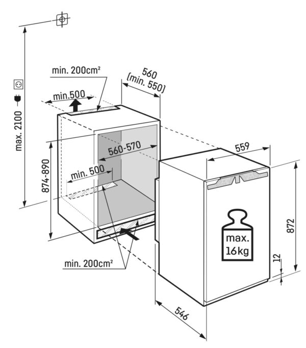 LIEBHERR BUILT IN FRIDGE WITH ICEBOX & BIOFRESH - Image 5