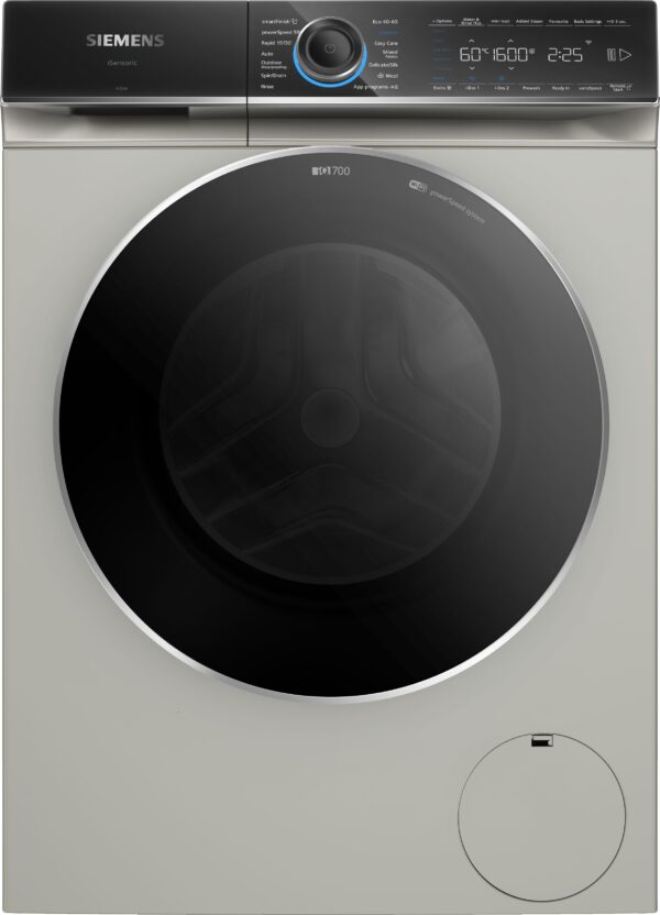 SIEMENS iQ700 WASHING MACHINE, 10kg, 1600rpm - Silver Inox