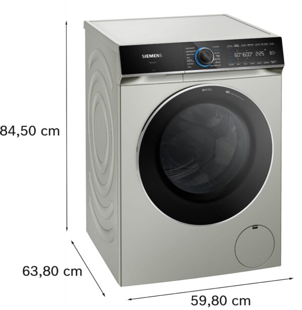 SIEMENS iQ700 WASHING MACHINE, 10kg, 1600rpm - Silver Inox - Image 11